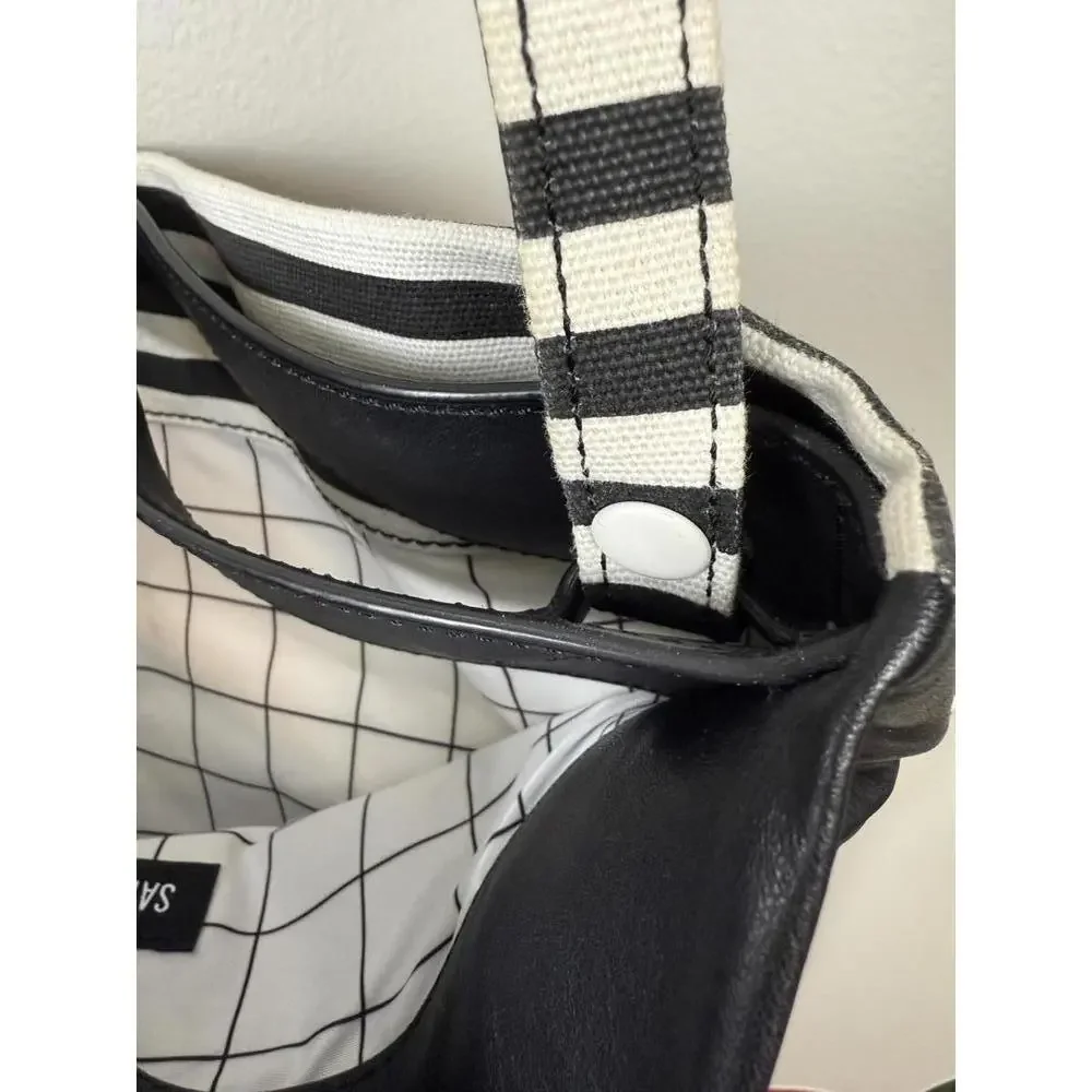 Kate Spade Black and White Striped Crossbody Saturday Bag